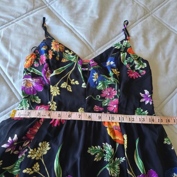 Express Women's Maxi Dreass Black Floral Strapy NWT Chiffon Resort Vacation Sz S - Picture 9 of 10